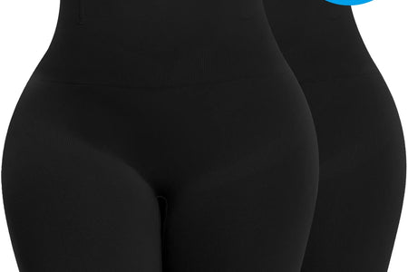 2 Packs Tummy Control Shapewear Shorts Faja Body Shaper for Women High-Waisted Thigh Slimming