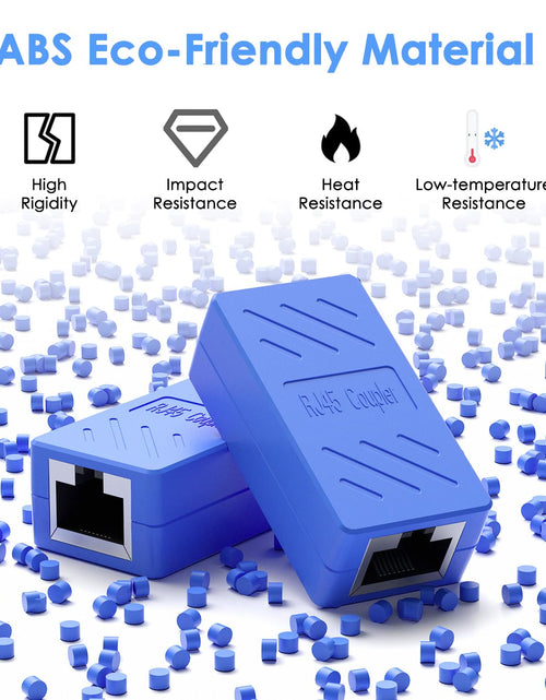 Load image into Gallery viewer, RJ45 Coupler Female to Female Ethernet Coupler for Cat7/Cat6/Cat5/Cat5E Network Cable Extender Adapter RJ45 in Line Coupler (Blue5 Pack)
