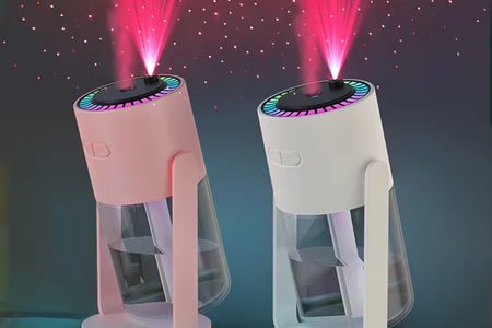 MistGlow 280ML Air Humidifier – Desktop Humidifier with Projector, Adjustable Light & Auto Off for Home & Office