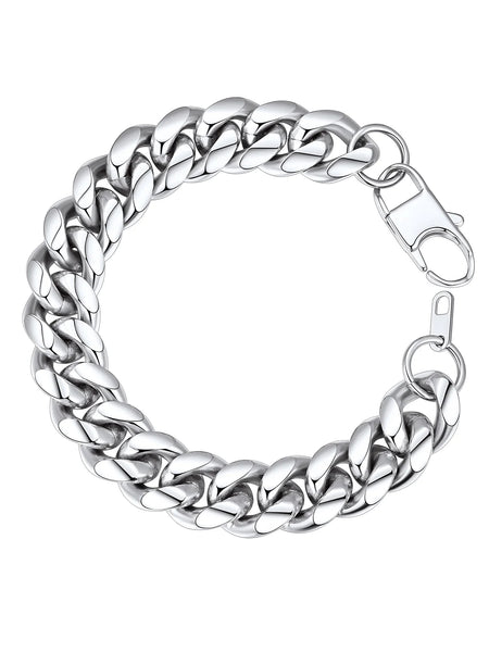 Bracelet for Men Chunky Cuban Bracelet 14MM 7.5 Inch Stainless Steel Chain Bracelet Mens Birthday Valentines Day Jewelry Gifts for Him Dad Adults Age