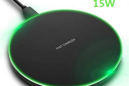 Wireless Charger 15W Fast Charge Aluminum Wireless Charging Pad Compatible with Iphone 16 15 14 13 12 11/XS/XR/8, Samsung Galaxy S25/S24/S23 S22/S21, Note 20/10