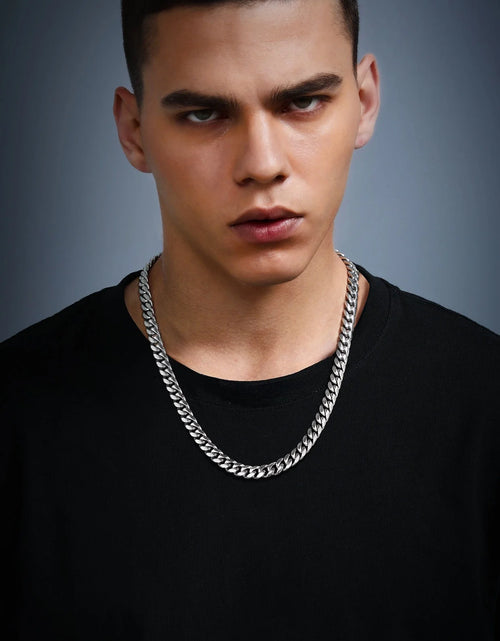 Load image into Gallery viewer, Hip Hop Men Necklaces Curb Cuban Chains 20Inch 10Mm Stainless Steel Chains Fathers Day Necklace Gift for Mens Dad Son
