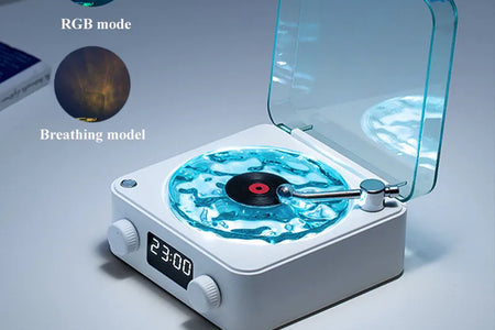 Mini Retro White Noise Bluetooth Speaker Portable Vintage Sleep Aid Bluetooth Speaker Subwoofer with RGB Light Support TF Card