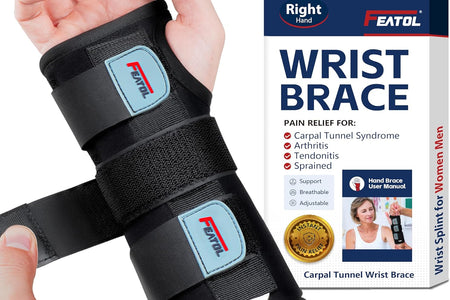 Wrist Brace for Carpal Tunnel, Adjustable Wrist Support Brace with Splints Right Hand, Small/Medium, Arm Compression Hand Support for Injuries, Wrist Pain, Sprain, Sports
