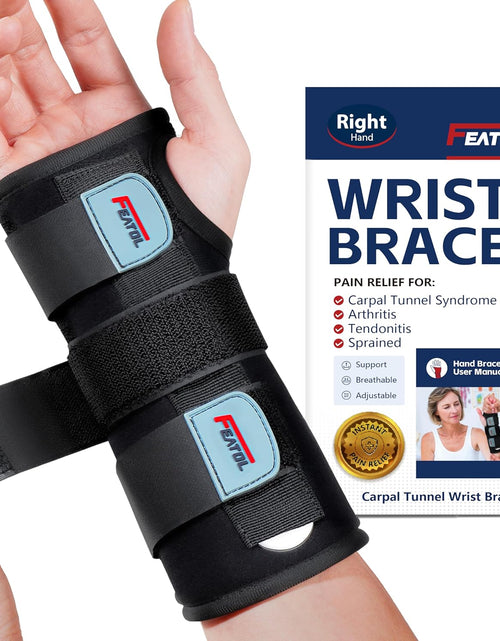 Load image into Gallery viewer, Wrist Brace for Carpal Tunnel, Adjustable Wrist Support Brace with Splints Right Hand, Small/Medium, Arm Compression Hand Support for Injuries, Wrist Pain, Sprain, Sports

