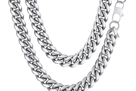 Hip Hop Men Necklaces Curb Cuban Chains 20Inch 10Mm Stainless Steel Chains Fathers Day Necklace Gift for Mens Dad Son