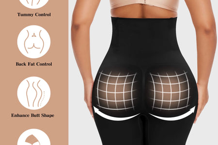 2 Packs Tummy Control Shapewear Shorts Faja Body Shaper for Women High-Waisted Thigh Slimming